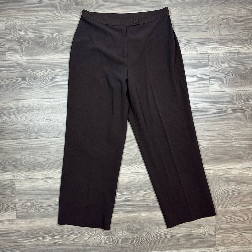 Kim Rogers Trouser Pants Brown Size 14‎ Stretch Work Slacks Wide Leg Career